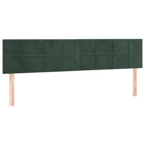 vidaXL T&ecirc;tes de lit 2 pcs Vert fonc&eacute; 100x5x78/88 cm Velours