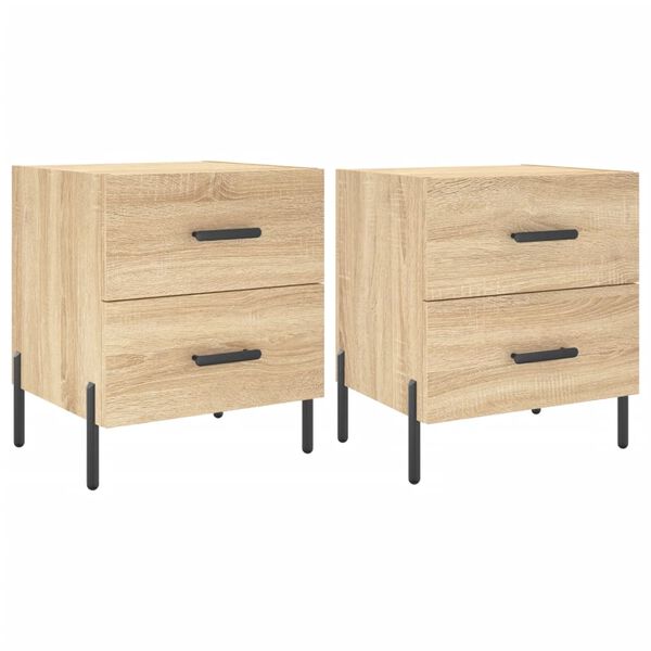 vidaXL Tables de chevet 2 pcs ch&ecirc;ne sonoma 40x35x47,5 cm