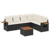 vidaXL Salon de jardin 7 pcs avec coussins noir r&eacute;sine tress&eacute;e
