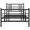 vidaXL Cadre de lit métal sans matelas avec pied de lit noir 90x190 cm