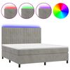 vidaXL Sommier &agrave; lattes de lit matelas et LED Gris clair 160x200 cm