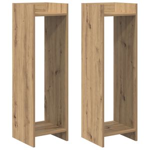 vidaXL Support de Plante avec &eacute;tag&egrave;re Ch&ecirc;ne Artisanal 30 x 30 x 100 cm