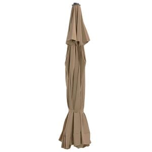 vidaXL Tissu de remplacement pour parasol d'ext&eacute;rieur Taupe 515 cm