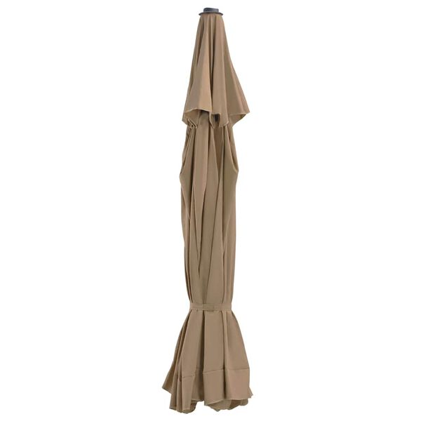 vidaXL Tissu de remplacement pour parasol d'ext&eacute;rieur Taupe 515 cm