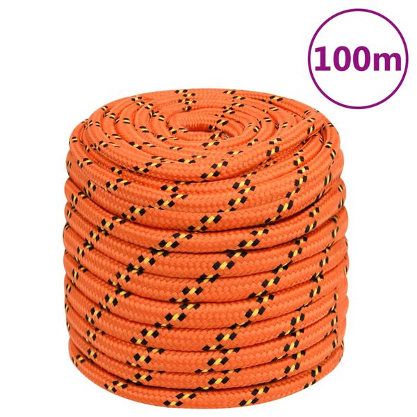 vidaXL Corde de bateau Orange 16 mm 100 m Polypropyl&egrave;ne