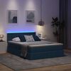 vidaXL Lit avec rangement et LED avec matelas Bleu 140 x 190 cm tissu