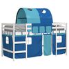 vidaXL Lit mezzanine enfants avec tunnel sans matelas bleu 80x200 cm