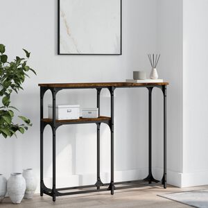 vidaXL Table console ch&ecirc;ne fum&eacute; 90x22,5x75 cm bois d'ing&eacute;nierie