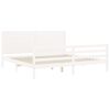 vidaXL Cadre de lit sans matelas blanc bois massif