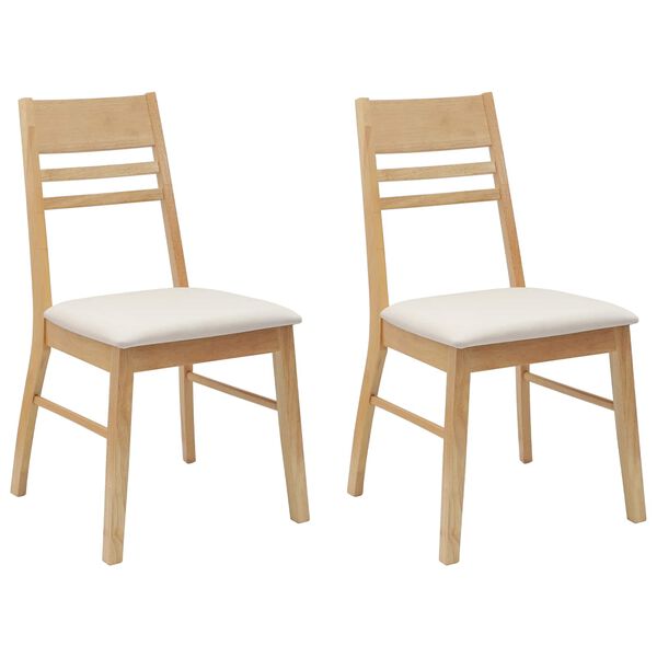 vidaXL Chaises de salle &agrave; manger 2 pcs Naturel 43 x 54 x 89 cm