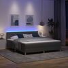 vidaXL Lit &agrave; ressort LED avec matelas Gris fonc&eacute; 180 x 200 cm tissu