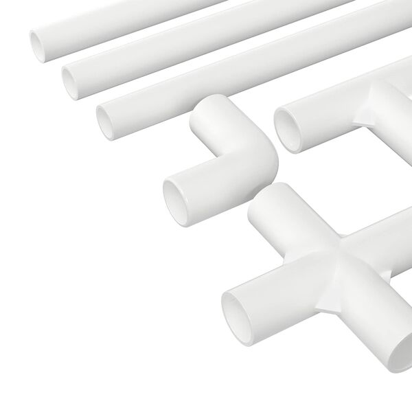 vidaXL Tube PVC 12 pcs Blanc 12,2 x 1,8 x 500 mm PP et PE