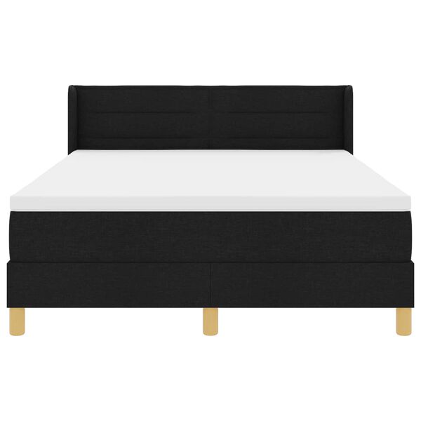 vidaXL Lit &agrave; ressorts avec matelas Noir 200 x 160 cm Polyester