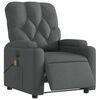 vidaXL Fauteuil inclinable de massage électrique gris foncé tissu