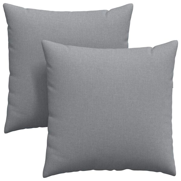 vidaXL Coussins de canap&eacute; 2 pcs Gris clair 60 x 60 cm tissu