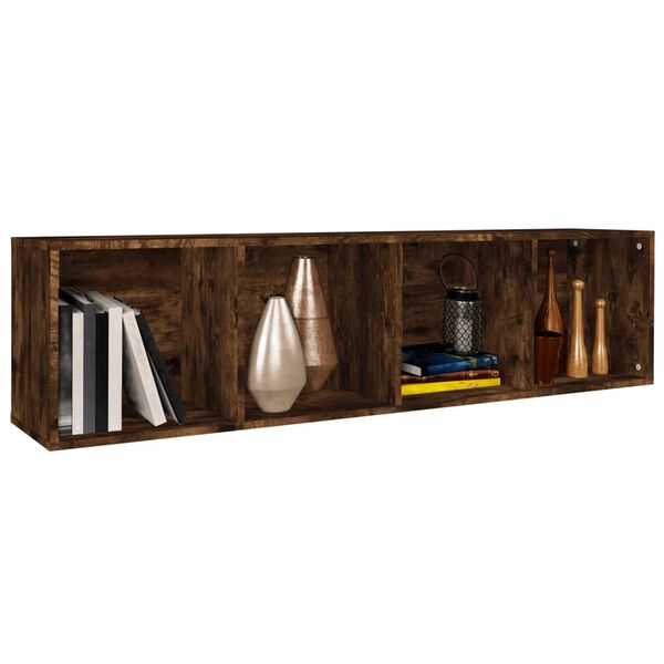 vidaXL Biblioth&egrave;que/Meuble TV Ch&ecirc;ne fum&eacute; 36x30x143cm Bois d'ing&eacute;nierie