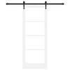 vidaXL Porte coulissante Blanc 78 x 202 cm Bois de pin massif et verre