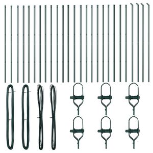 vidaXL Poteau de cl&ocirc;ture. 26 pcs Vert 3,2 x 3,2 x 190 cm