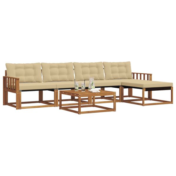 vidaXL Ensemble de canap&eacute;s d'ext&eacute;rieur 6 pcs Naturel et Beige