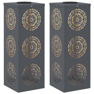 vidaXL Lumi&egrave;re de chemin LED solaire 2 pcs Anthracite