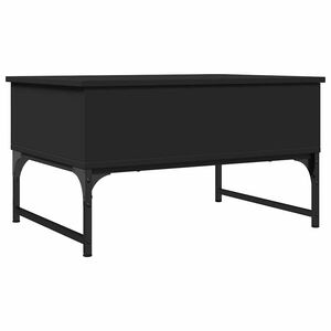 vidaXL Table basse noir 70x50x40 cm bois d'ing&eacute;nierie et m&eacute;tal