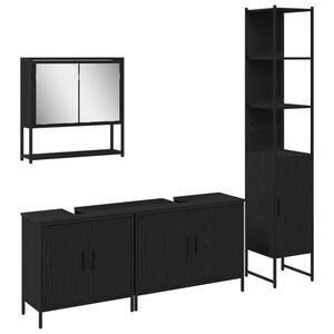 vidaXL Ensemble de mobilier de salle de bain 4 pc Noir