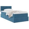 vidaXL Lit de Rangement avec matelas Bleu fonc&eacute; 100 x 200 cm Velours