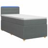 vidaXL Lit de box spring avec matelas et LED Gris fonc&eacute; 90 x 190 cm