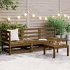 vidaXL Salon de jardin 3 pcs marron miel bois de pin massif