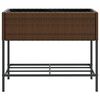 vidaXL Jardini&egrave;res avec &eacute;tag&egrave;re 2 pcs brun 90x40x75 cm r&eacute;sine tress&eacute;e