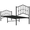 vidaXL Cadre de lit métal sans matelas avec pied de lit noir 75x190 cm