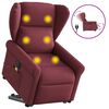 vidaXL Fauteuil inclinable de massage &eacute;lectrique Rouge bordeaux Tissu