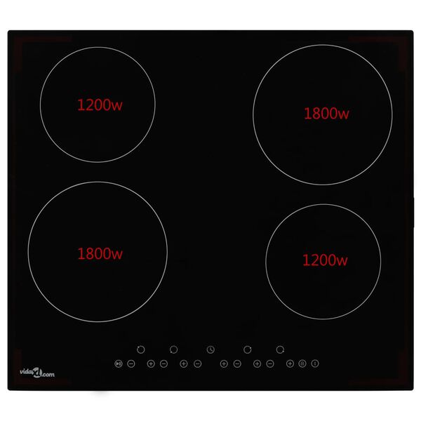 vidaXL Plaque de cuisson C&eacute;ramique 4 br&ucirc;leurs Contr&ocirc;le tactile 6000 W
