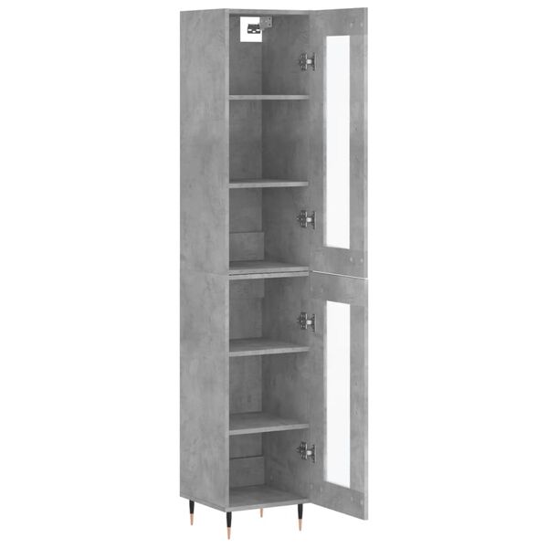 vidaXL Buffet haut Gris b&eacute;ton 34,5x34x180 cm Bois d'ing&eacute;nierie