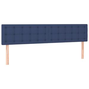 vidaXL T&ecirc;tes de lit 2 pcs Bleu 90x5x78/88 cm Tissu