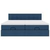 VidaXL Cadre de lit ottoman avec matelas bleu 200x200cm tissu