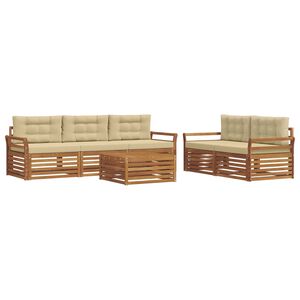 vidaXL Ensemble de canap&eacute;s d'ext&eacute;rieur 6 pc Naturel et Beige