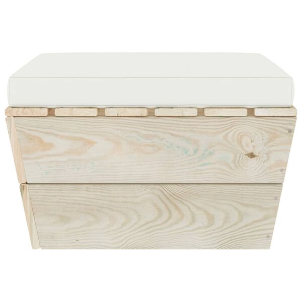 vidaXL Repose-pied palette de jardin avec coussin Épicéa imprégné