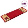 vidaXL Tapis d'escalier autocollants 15 pcs 65x21x4 cm Rouge
