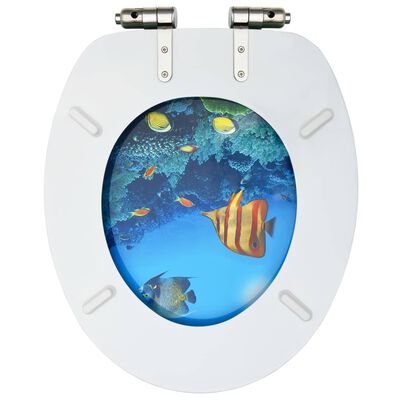 vidaXL Sièges WC couvercle à fermeture en douceur 2 pcs MDF Fond marin