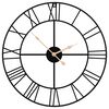 vidaXL Horloge murale noir &Oslash;50 cm fer