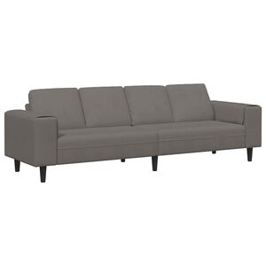 vidaXL Canap&eacute; Gris clair 250 x 77 x 76 cm Tissu en velours c&ocirc;tel&eacute;