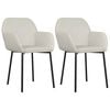 vidaXL Chaises &agrave; manger lot de 2 Cr&egrave;me Velours