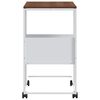 vidaXL Table d'appoint avec roues blanc 55x36x63,5cm bois d'ing&eacute;nierie