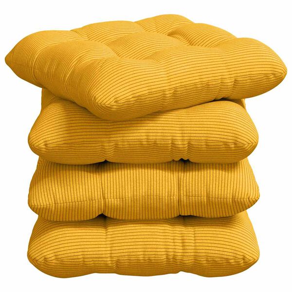 vidaXL Coussins de si&egrave;ge 4 pcs Jaune clair 40 x 40 cm