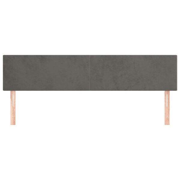 vidaXL T&ecirc;tes de lit Gris fonc&eacute; 160x5x78/88 cm Velours