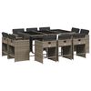 vidaXL Ensemble &agrave; manger de jardin 11pcs avec coussins gris poly rotin