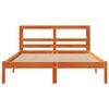 vidaXL Cadre de lit et tête de lit sans matelas cire marron 135x190 cm