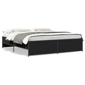 vidaXL Cadre de lit sans matelas noir 180x200 cm