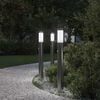 vidaXL Bornes lumineuses avec d&eacute;tecteur lot de 3 80 cm acier inoxydable IP44